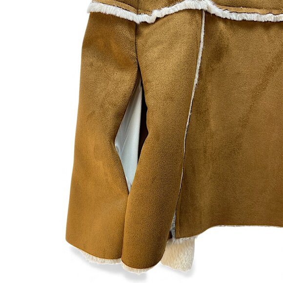 Good Hart Medium Women's Faux Suede Drape Brown Front Vest Lined Soft Comfy - Picture 3 of 8